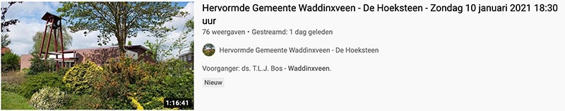 Kerkdienst via YouTube